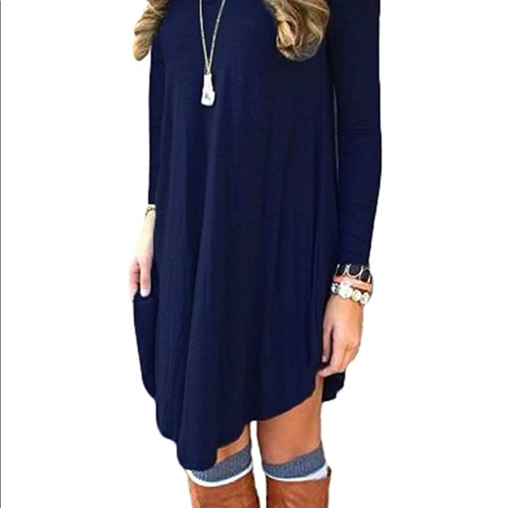 Women's Long Sleeve Casual Loose T-Shirt Dress